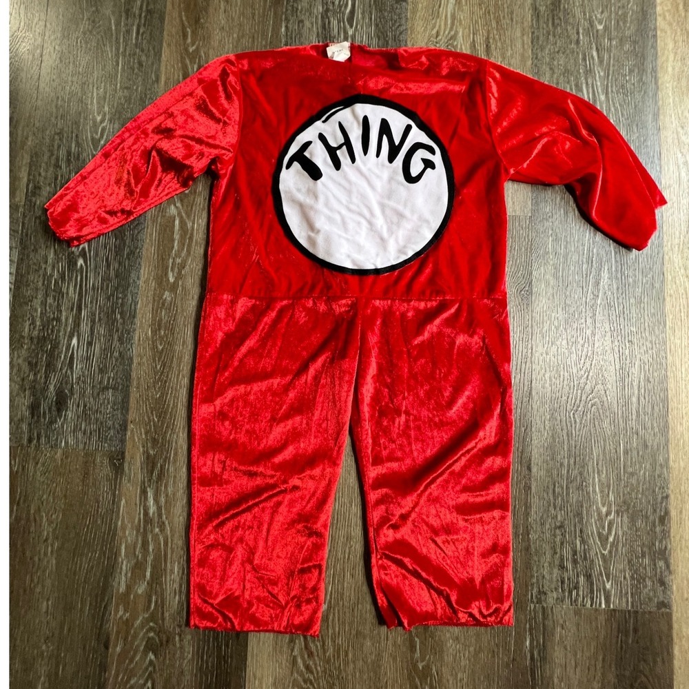 Dr. Seuss Thing Costume Kids 2T-4T Red Velvet Long Sleeve Jumpsuit